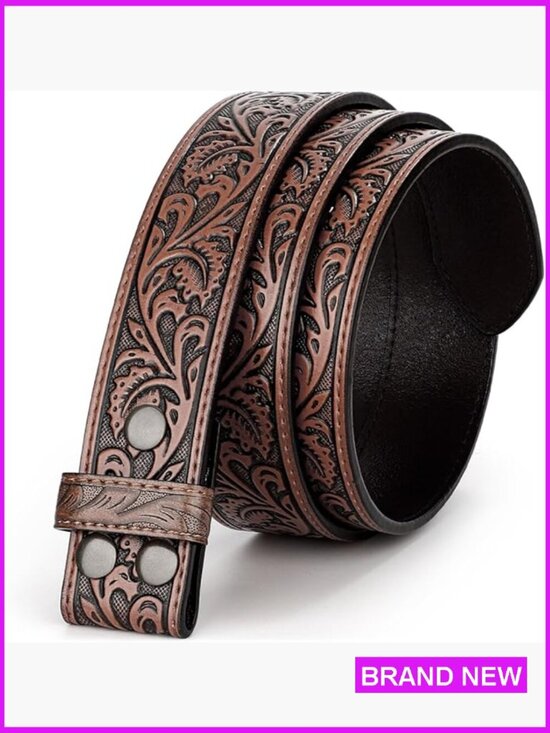 Other - Western Leather Belt Strap Snap On Adjustable Classic Cowboy Cowgirl Style